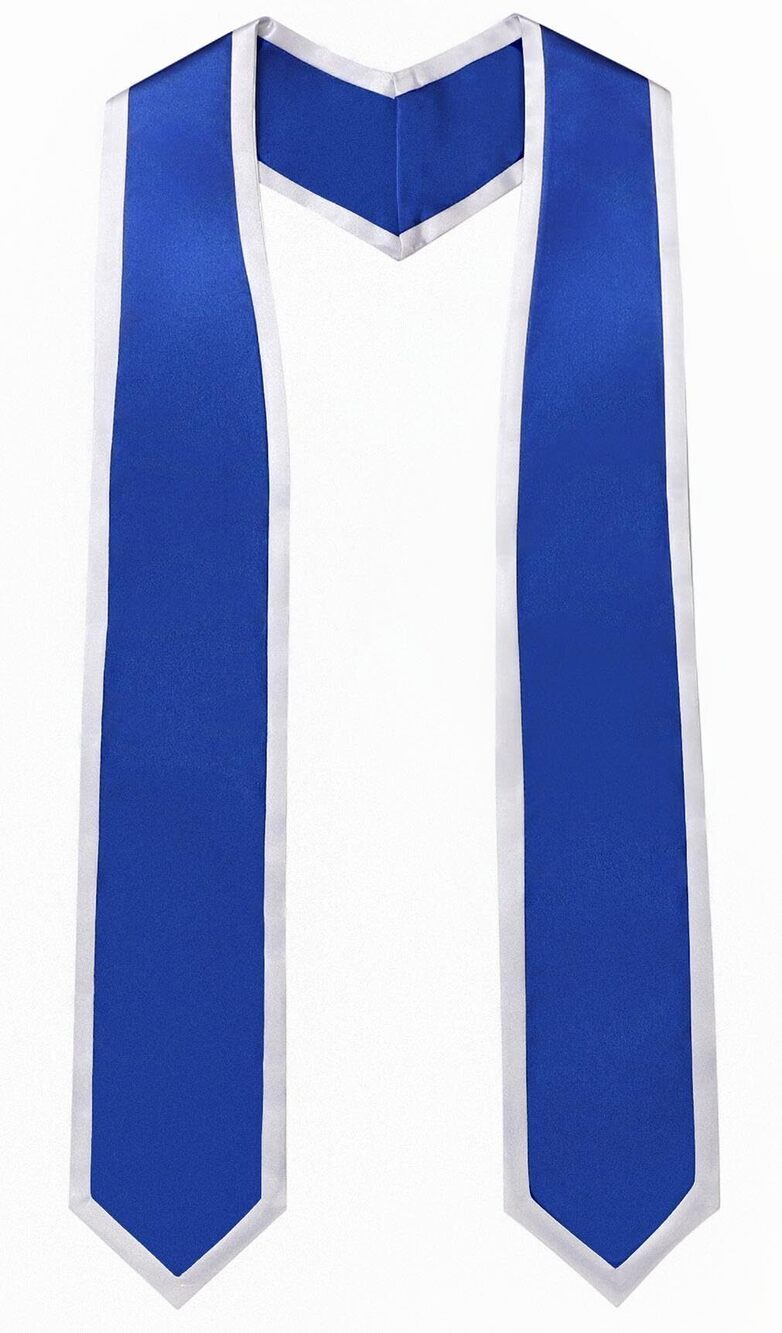 3693 Unisex Adult Graduation Honor Stole Classic End With Trim 72" Long
